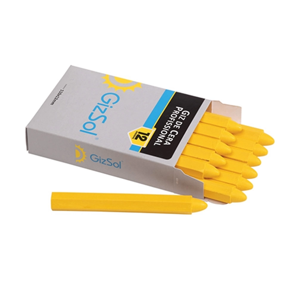 GIZ P/ BORRACHA AMARELO SEXTAVADO SOL CAIXA - 12 UND